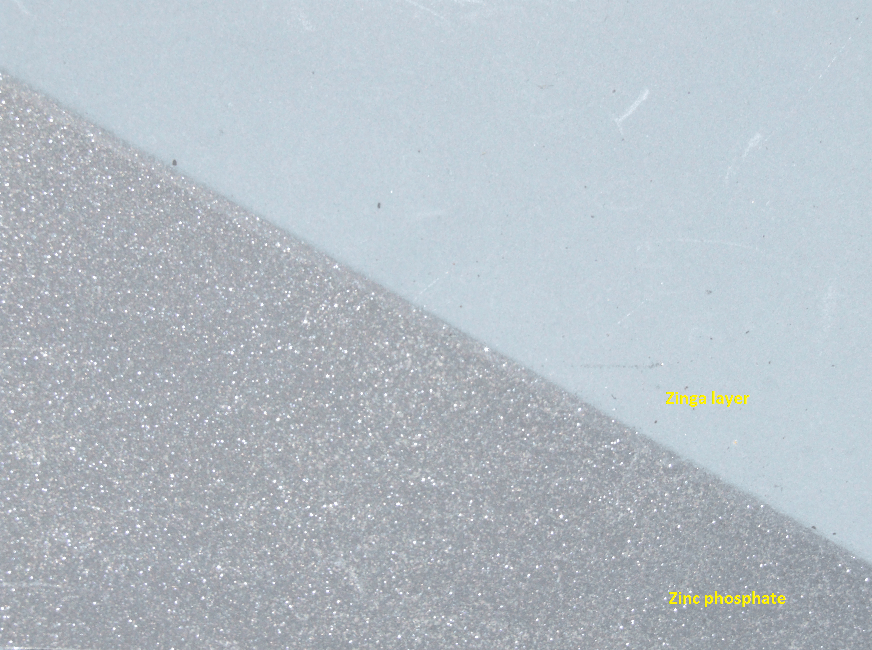 Showing the glass like finish that can be achieved with Zinga